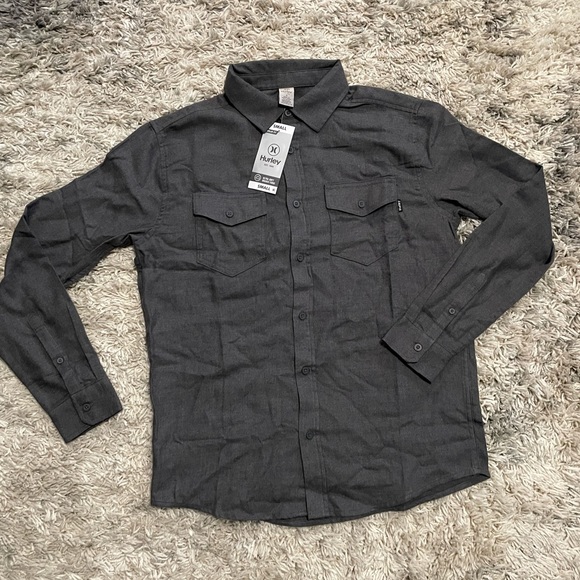 Men’s Hurley Flannel. Ultra Soft Brushed Fabric. Sz Small. Charcoal Gray. New. - Picture 2 of 3